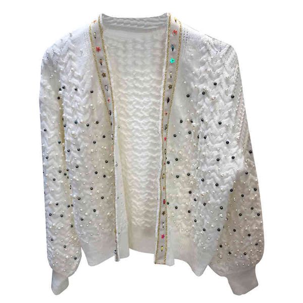 women's knits & tees autumn winter, small fragrant wind heavy industry, pearl, fried dough twist, net cardigan, female loose, lazy and, White
women's knits & tees autumn winter, small fragrant wind heavy industry, pearl, fried dough twist, net cardigan, female loose, lazy and, White