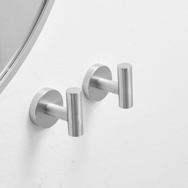 round bathroom robe hook and towel hook in brushed nickel 2-pack
round bathroom robe hook and towel hook in brushed nickel 2-pack