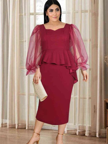 peplum dress women long flare see through sleeve bodycon office lady dinner evening party midi dresses plus size 4xl 5xl 2022 y220510, Black;gray
peplum dress women long flare see through sleeve bodycon office lady dinner evening party midi dresses plus size 4xl 5xl 2022 y220510, Black;gray