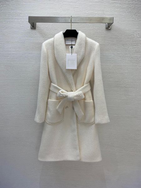 women's wool & blends winter style temperament fashion decoration collar bead edge splicing lapel waist closing plush coat thickened, Black
women's wool & blends winter style temperament fashion decoration collar bead edge splicing lapel waist closing plush coat thickened, Black