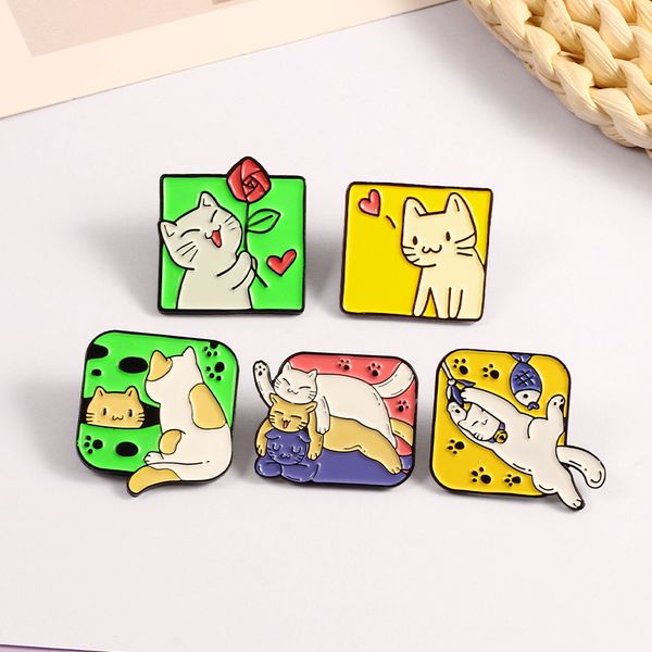 cute cat brooches 5pcs set swing cat enamel scarf buckle animal badges flower heart sleep together alloy pin women jewelry gift bag accessor, Gray
cute cat brooches 5pcs set swing cat enamel scarf buckle animal badges flower heart sleep together alloy pin women jewelry gift bag accessor, Gray