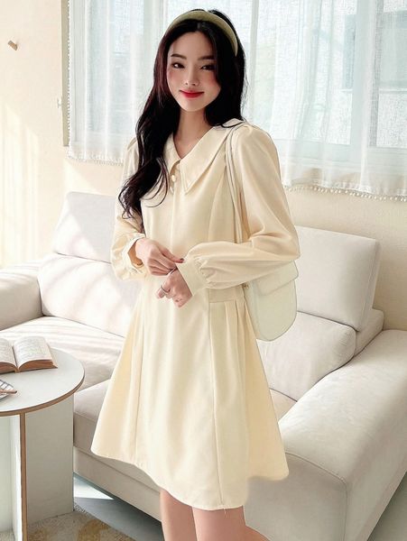 dazy puff sleeve zip back dress a7du#, Black;gray
dazy puff sleeve zip back dress a7du#, Black;gray