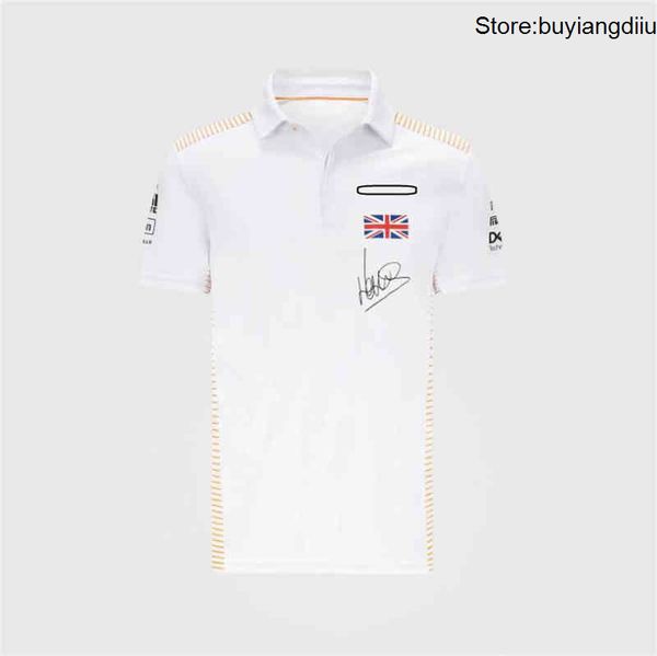 

men's polo shirts f1 summer formula one shirt mclaren official website 2021 team button short sleeve latest racing suit breathable, White;black