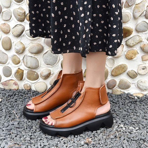 rimocy new soft leather rome outdoor sandals women summer fashion wedge zipper peep toe sandals woman platform casual shoes 210226, Black
rimocy new soft leather rome outdoor sandals women summer fashion wedge zipper peep toe sandals woman platform casual shoes 210226, Black