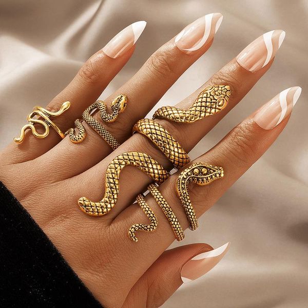 cluster rings 4pcs/serts punk snake joint ring sets for women men vintage silver color alloy metal adjustable jewelry anillo 18643, Golden;silver
cluster rings 4pcs/serts punk snake joint ring sets for women men vintage silver color alloy metal adjustable jewelry anillo 18643, Golden;silver