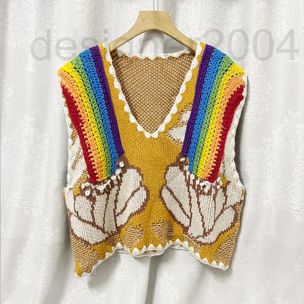 women's sweaters designer 2021 winter new hand crocheted rainbow stripe jacquard v-neck knitted vest uy21412m105015 yglc, White;black
women's sweaters designer 2021 winter new hand crocheted rainbow stripe jacquard v-neck knitted vest uy21412m105015 yglc, White;black