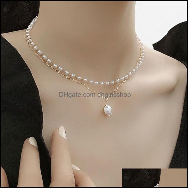 chains necklaces pendants jewelry choker retro ins simple double-layer pearl necklace womens collarbone chain short neckband dh09g, Silver
chains necklaces pendants jewelry choker retro ins simple double-layer pearl necklace womens collarbone chain short neckband dh09g, Silver