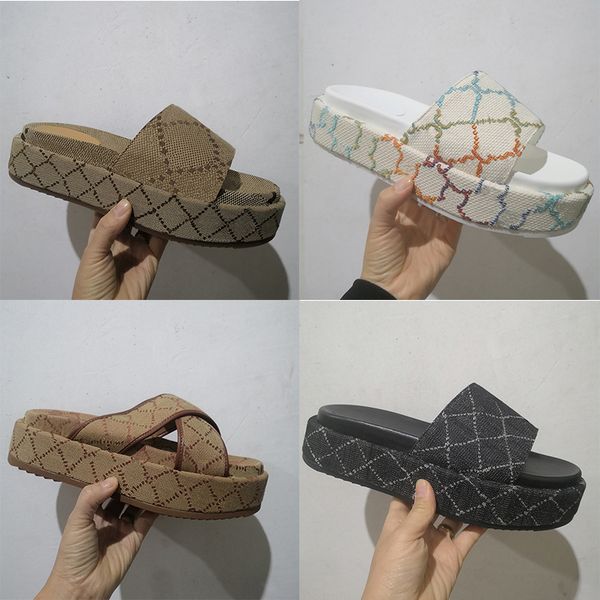 2022 designer women slippers fashion thick bottom sandals letter embroidery slides lady platform wedges sandal beach, Black
2022 designer women slippers fashion thick bottom sandals letter embroidery slides lady platform wedges sandal beach, Black