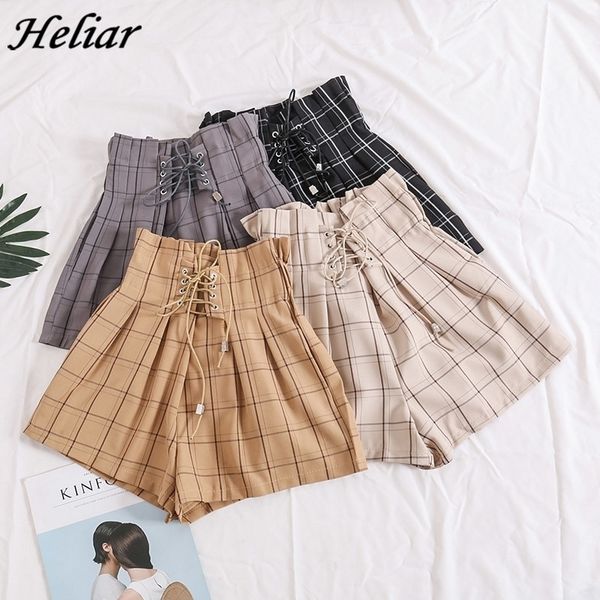 heliar women shorts spring summer female plaid drawstring shorts with ribbons elastic high waist shorts for women y200403, White;black
heliar women shorts spring summer female plaid drawstring shorts with ribbons elastic high waist shorts for women y200403, White;black