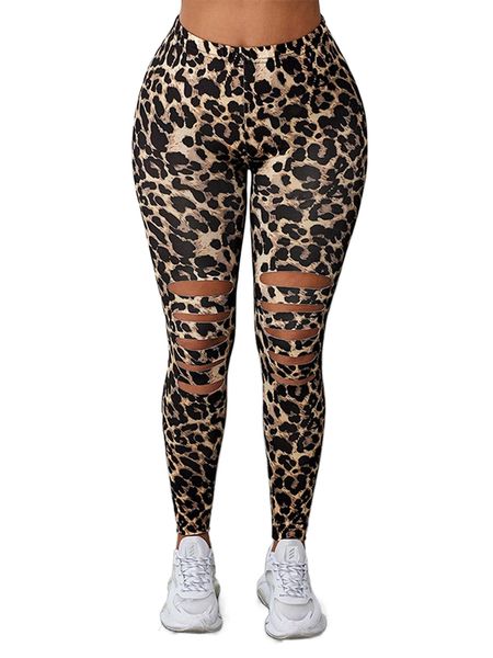 leopard print cut out front leggings y2ex#, White;black 
leopard print cut out front leggings y2ex#, White;black