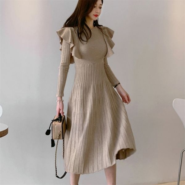 vintage elegant o-neck female thicken knit long dress slim full sleeve ruffles women sweater dresses vestidos autumn winter 220318, Black;gray
vintage elegant o-neck female thicken knit long dress slim full sleeve ruffles women sweater dresses vestidos autumn winter 220318, Black;gray