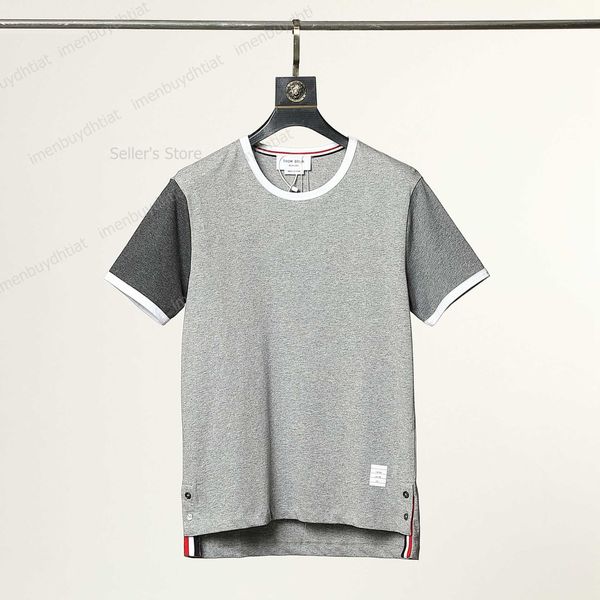 22 fashion luxury brand tb-thom short sleeve t shirts crew neck color blocking split, White;black
22 fashion luxury brand tb-thom short sleeve t shirts crew neck color blocking split, White;black