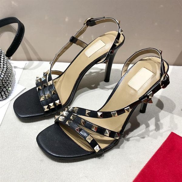 2020 new fashion womens stiletto heel heels sandale metal rivet decoration calfskin leather big size ladies gladiator162u, Black
2020 new fashion womens stiletto heel heels sandale metal rivet decoration calfskin leather big size ladies gladiator162u, Black