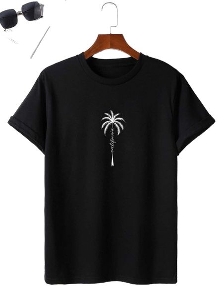 men coconut tree & letter graphic tee c60z#, White;black
men coconut tree & letter graphic tee c60z#, White;black