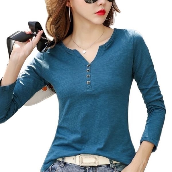 tuangbiag spring long sleeve button v-neck bamboo cotton t-shirt women loose fashion brand t shirt lady simple casual 220402, White
tuangbiag spring long sleeve button v-neck bamboo cotton t-shirt women loose fashion brand t shirt lady simple casual 220402, White