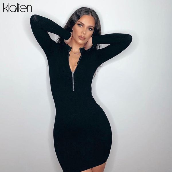 klalien women fashion casual long sleeve turtleneck zipper autumn dress high street office lady rib knitted slim mini dress 210303, Black;gray
klalien women fashion casual long sleeve turtleneck zipper autumn dress high street office lady rib knitted slim mini dress 210303, Black;gray