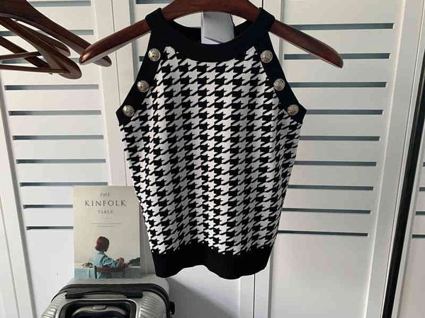women's t-shirt 22ss balman spring jacquard thousand bird lattice slim fit vest suspender women's t-shirt ins 4hco, White
women's t-shirt 22ss balman spring jacquard thousand bird lattice slim fit vest suspender women's t-shirt ins 4hco, White