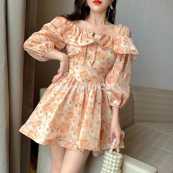 casual dresses high sense french sweet chiffon floral skirt women's summer one shoulder fluffy dress, Black;gray
casual dresses high sense french sweet chiffon floral skirt women's summer one shoulder fluffy dress, Black;gray