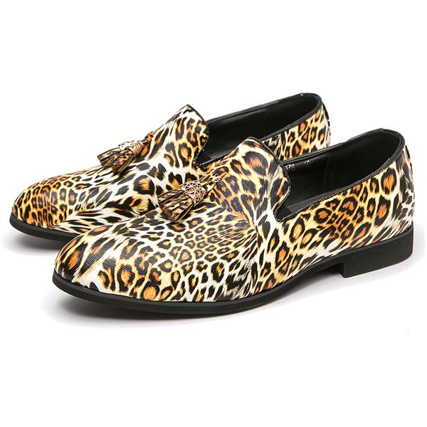 business loafers mens yellow fashion hair stylist leopard print quicksand pointed casual leather shoes italian party dress shoes, Black
business loafers mens yellow fashion hair stylist leopard print quicksand pointed casual leather shoes italian party dress shoes, Black