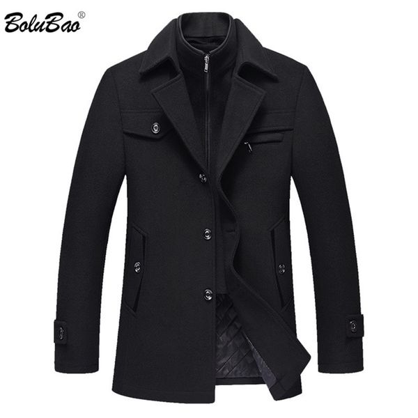 bolubao men winter wool coat men's solid color simple blends woolen pea coat male trench coat casual overcoat 201222, Black
bolubao men winter wool coat men's solid color simple blends woolen pea coat male trench coat casual overcoat 201222, Black