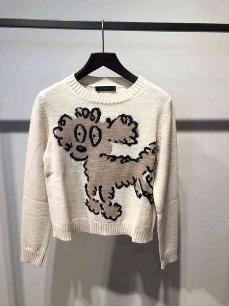 women's knits tees french minority spring cute animal print sweater long sleeve women's coat versatile, White
women's knits tees french minority spring cute animal print sweater long sleeve women's coat versatile, White