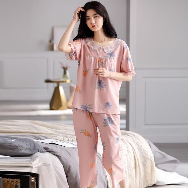 floral printed pyjama sleepwear female casual modal short sleeve elastic waist nightwear retro womens pajamas sets, Black;red
floral printed pyjama sleepwear female casual modal short sleeve elastic waist nightwear retro womens pajamas sets, Black;red
