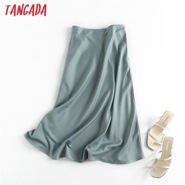 tangada women solid quality satin midi skirt vintage side zipper office ladies elegant chic aline skirts 6d18 220701, Black
tangada women solid quality satin midi skirt vintage side zipper office ladies elegant chic aline skirts 6d18 220701, Black