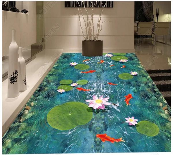 custom any size pvc self-adhesive mural 3d wallpaper modern clear water surface lotus carp 3d three-dimensional floor tile
custom any size pvc self-adhesive mural 3d wallpaper modern clear water surface lotus carp 3d three-dimensional floor tile
