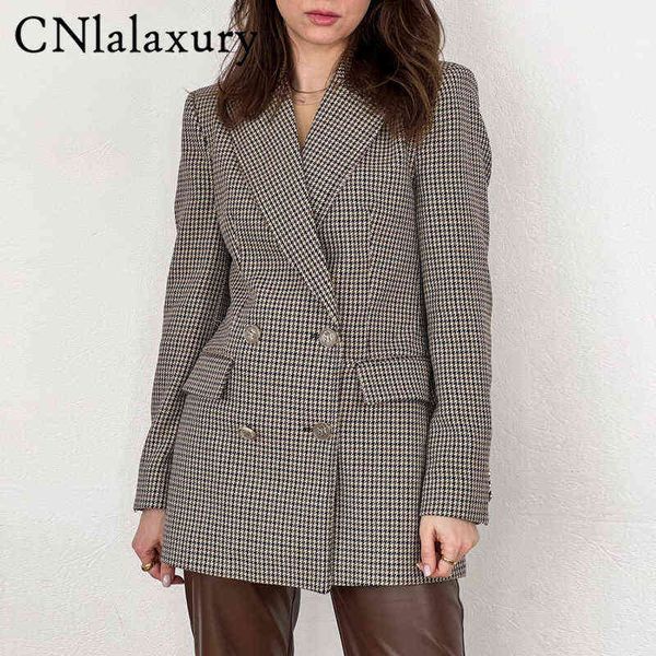 suit cnlalaxury 2022 women's office wear double breasted plaid blazer jacket vi, White;black
suit cnlalaxury 2022 women's office wear double breasted plaid blazer jacket vi, White;black