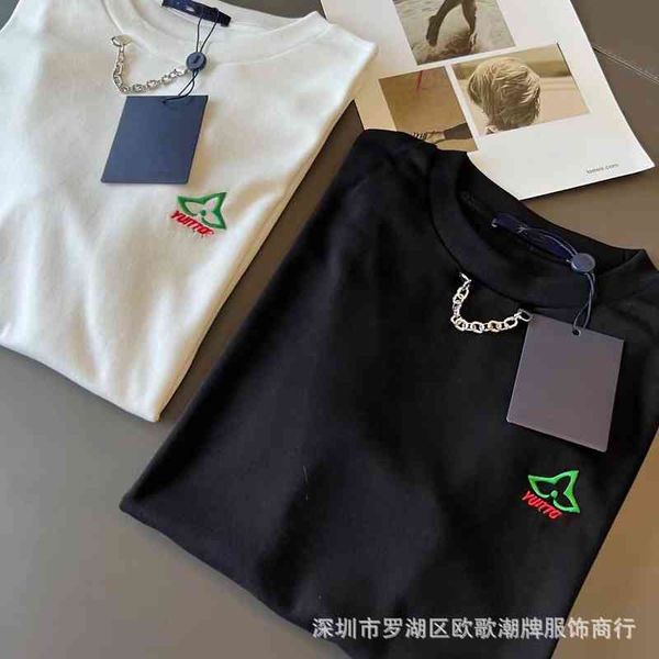 women's t-shirt ouge chao brand nanyou v home embroidery pullover loose and versatile chain short sleeved t-shirt, White
women's t-shirt ouge chao brand nanyou v home embroidery pullover loose and versatile chain short sleeved t-shirt, White