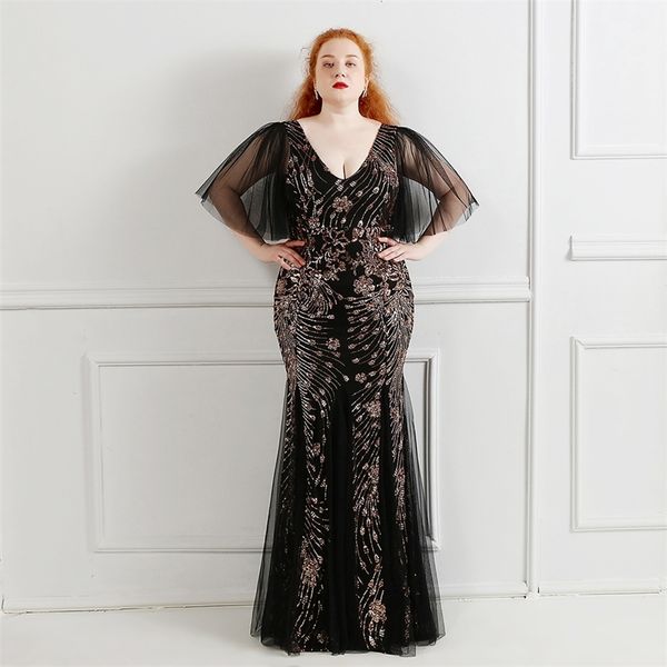 plus size shortsleeve evening dress tulle lace formal dress sequins party gown elegant mermaid prom dresses robe de soriee 220627, White;black
plus size shortsleeve evening dress tulle lace formal dress sequins party gown elegant mermaid prom dresses robe de soriee 220627, White;black