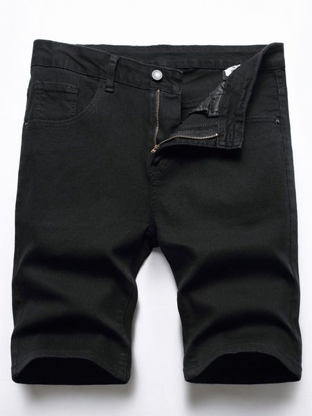 men solid pocket patched denim shorts a5gh#, White;black 
men solid pocket patched denim shorts a5gh#, White;black