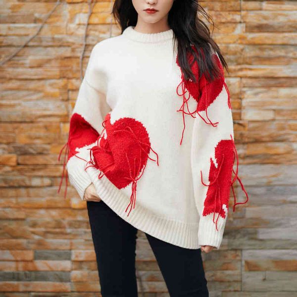 women's two piece pants wind autumn women's love tassel sweater slim fitting plush pencil pants two-piece set, White
women's two piece pants wind autumn women's love tassel sweater slim fitting plush pencil pants two-piece set, White