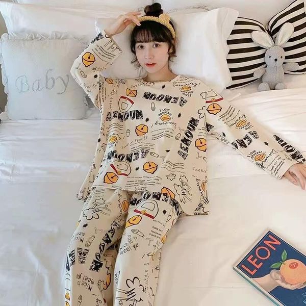 sp amp city cartoon sleepwear cute patterned long sleeved pajamas set female spring comfortable cotton round neck, Black;red
sp amp city cartoon sleepwear cute patterned long sleeved pajamas set female spring comfortable cotton round neck, Black;red
