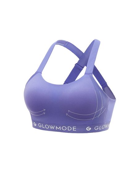 glowmode crisscross high support sports bra r2lj#, Gray