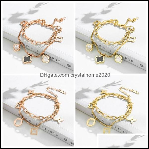 charm bracelets fine design double layered clover bracelet for women gift dhfnm, Golden;silver
charm bracelets fine design double layered clover bracelet for women gift dhfnm, Golden;silver