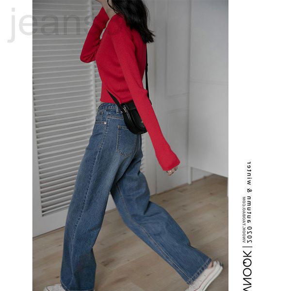women's jeans designer vnook2022fw straight jeans women's spring and autumn new high waist loose cotton washed casual wide leg pan, Blue
women's jeans designer vnook2022fw straight jeans women's spring and autumn new high waist loose cotton washed casual wide leg pan, Blue