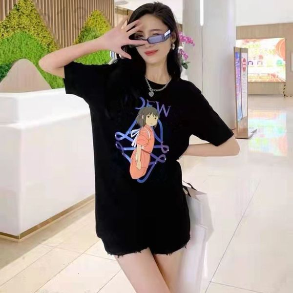 women's t-shirt designer spring 2022 new fashion brand chihiro short sleeve round neck loose cartoon printed men's and women', White
women's t-shirt designer spring 2022 new fashion brand chihiro short sleeve round neck loose cartoon printed men's and women', White