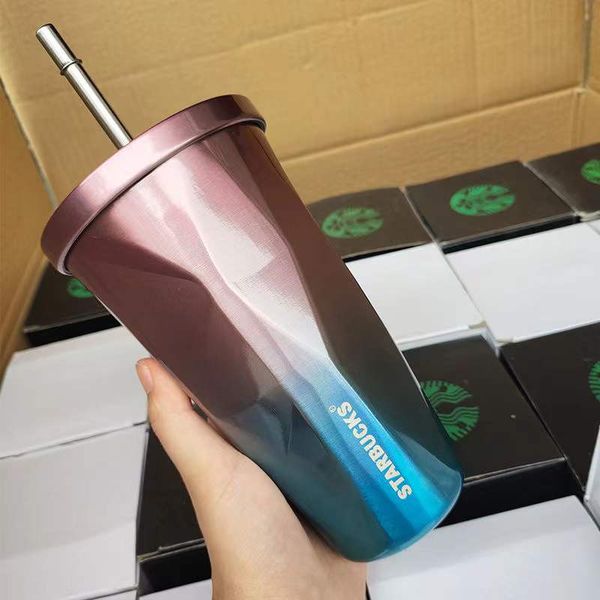 stylish starbucks straw mugs 401-500ml gradient stainless steel thermos cup couple portable large capacity coffee bottles 
stylish starbucks straw mugs 401-500ml gradient stainless steel thermos cup couple portable large capacity coffee bottles