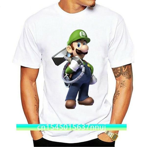 mens luigis mansion tshirt black tee 220702, White;black