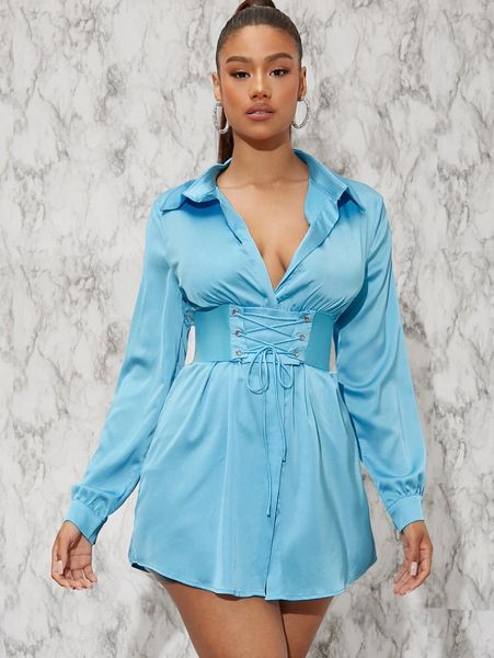 lace up grommet eyelet waist dress 64sg#, Black;gray
lace up grommet eyelet waist dress 64sg#, Black;gray