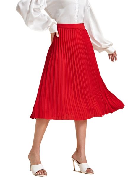 solid pleated skirt 59cq#, Black 
solid pleated skirt 59cq#, Black