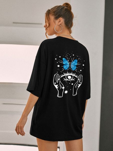 butterfly & figure graphic drop shoulder oversized tee n6sx#, White
butterfly & figure graphic drop shoulder oversized tee n6sx#, White