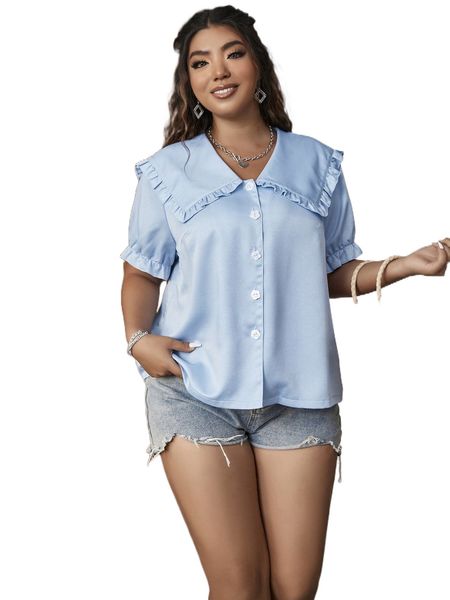 plus statement sailor collar puff sleeve shirt n9gz#, Black
plus statement sailor collar puff sleeve shirt n9gz#, Black