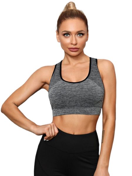 high support contrast binding sports bra n2lq#, Gray
high support contrast binding sports bra n2lq#, Gray