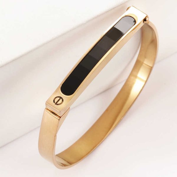 new d-shaped plated rose gold magnetic titanium steel bracelet indian simple temperament stainless jewelry, Black
new d-shaped plated rose gold magnetic titanium steel bracelet indian simple temperament stainless jewelry, Black