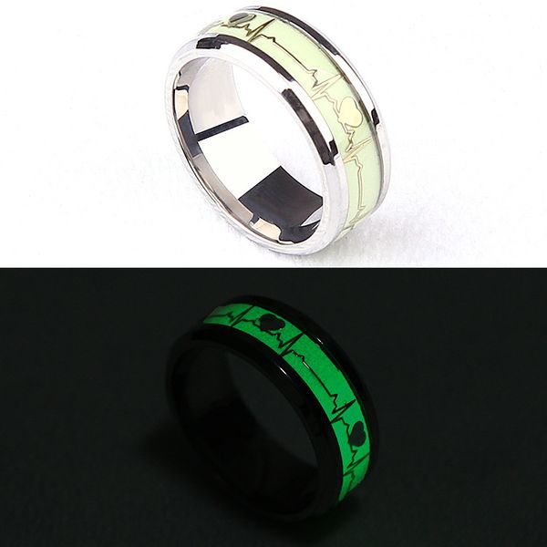 stainless steel ring jewelry electrocardiogram pattern luminous rings size 6-11 12pcs/lot, Silver
stainless steel ring jewelry electrocardiogram pattern luminous rings size 6-11 12pcs/lot, Silver