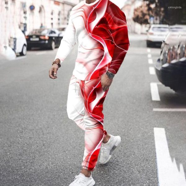 men's tracksuits autumn men's trend clothing 3d printing casual long-sleeved t-shirt set round neck street sports long pants, Gray
men's tracksuits autumn men's trend clothing 3d printing casual long-sleeved t-shirt set round neck street sports long pants, Gray