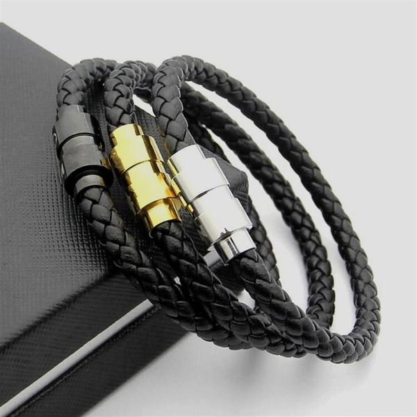 luxury black woven leather bracelet magnetic shut man bracelets french men's jewelry charm bracelets as christma258q, Golden;silver
luxury black woven leather bracelet magnetic shut man bracelets french men's jewelry charm bracelets as christma258q, Golden;silver