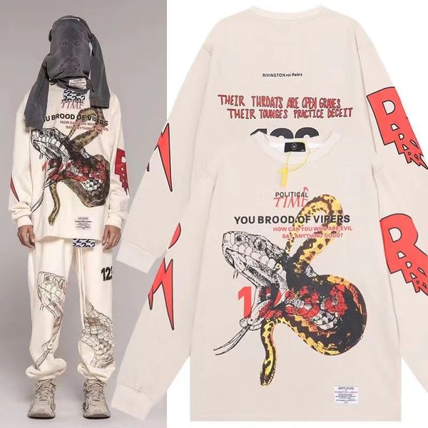 men's hoodies rrr123 sketch viper print wash old vintage embroidery loose long sleeve tide brand round neck sweater and trousers set la, Black
men's hoodies rrr123 sketch viper print wash old vintage embroidery loose long sleeve tide brand round neck sweater and trousers set la, Black